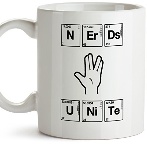 Chemistry Mug - Nerds Unite - Geek/Engineer Mug. Coffee Chemistry Present for Chemist Friends and Family - Ceramic - 11oz / 350 mL