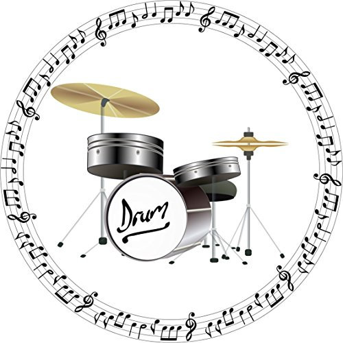 Drums music note edible 7.5 inch cake topper wafer paper personalised