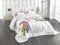 ABAKUHAUS Einhorn-Katze Tagesdecke Set, Kinder-Fiction-Fee, Set mit Kissenbezügen Ohne verblassen, für Doppelbetten 220 x 220 cm, Weiß Lila