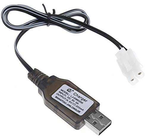 ENET 9.6V Ni-MH Ni-CD Batterie Rechargeable 200mA Alimentation USB Chargeur DC 5V Adaptateur Chargeur Connecteur avec Prise L6.2-2P pour Télécommande RC Voiture Bateau Réservoir