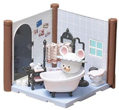 Bandai – Haco Room – Set für Davids Badezimmer – 72 Teile zum Zusammenbauen – Puppe David, Zimmer und zahlreiche Accessoires – Mini-Spielwelt – Bauspielset – 35452