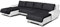Wohnlandschaft Eckcouch Ecksofa Otis - Big Sofa, Couch mit Schlaffunktion und Bettkasten, U-Sofa, U-Form (Weiß + Schwarz (Madryt 120 + Berlin 02))