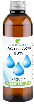 LAKTISCHE SÄURE 80% (LACTIC ACID 80%) - 120 GR - pH-Wert-Kontrolle, Haut-, Körper- und Haarpflege, Peeling-, Verjüngungs- und Aufhellungsbehandlungen, Keratolytikum, Peeling der Haut