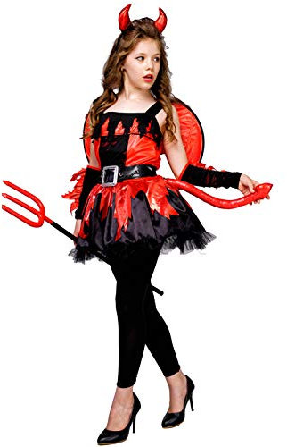 SEA HARE Déguisement Diable Rouge Fille Avec Aile (S:4-6 Ans)