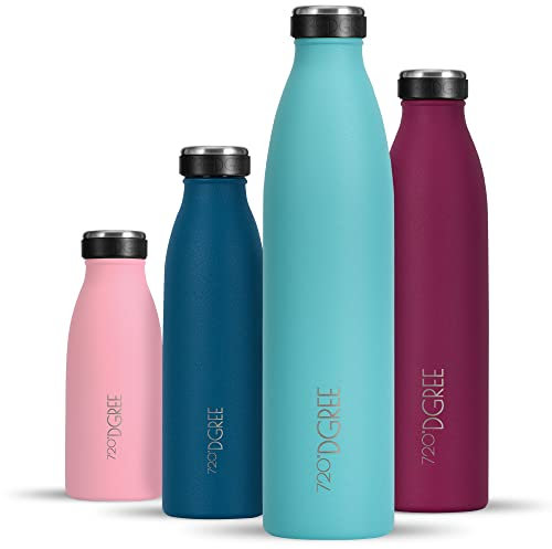 720°DGREE Edelstahl Trinkflasche “milkyBottle” - 1L - BPA-Frei, Auslaufsicher, Kohlensäure geeignet - Thermosflasche für Sprudel, Sport, Uni, Schule, Fitness, Outdoor, Camping