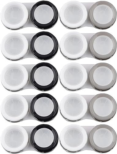 BesYouSel 10 Pack Contact Lens Case Plastic Contact Lens Box Holder Pocket Portable Mini Contact Lens Case Make up Beauty Pupil Storage Box Easy Carry for Outdoor Travel