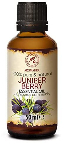 Ätherisches Wacholderbeere Öl 50ml - Juniperus Communis - Aromatherapie Öl für Diffusers und Duftlampen - Duftöle für Seifenherstellung und Kerzen - Pflege Öle für Haut & Haare - Nadelaroma - Saunaöl