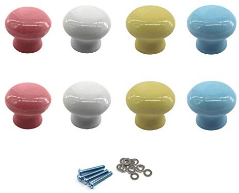 Zerniple Lot de 8 boutons de porte ronds en céramique pour chambre d'enfant
