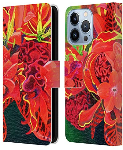 Head Case Designs Officially Licensed Graeme Stevenson Flowers 1 Assorted Designs Leather Book Wallet Case Cover Compatible With Apple iPhone 13 Pro