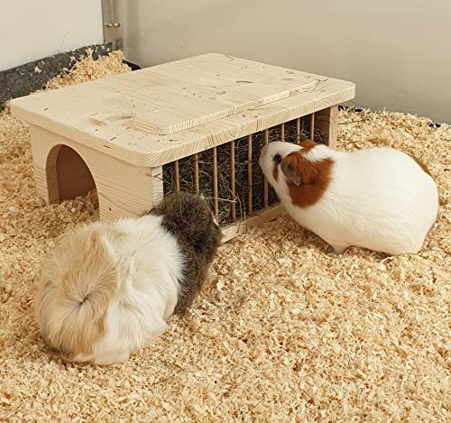 Schweinchenscheune Häuschen mit Heuraufe für Meerschweinchen