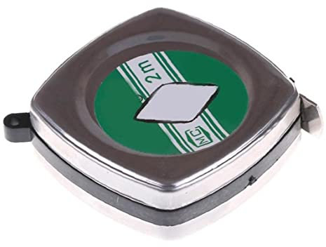Bemvp 2 Meter Tragbares Mini-Maßband, Stahlmessrolle, Quadrat, Schlüsselring, Mode Design, 45 Gramm, ±1.5mm genau, Lineal-band