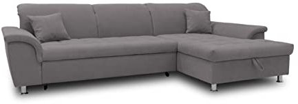 DOMO. collection Ecksofa Franzi, Couch in L-Form, Sofa, Eckcouch, Polsterecke 279 x 162 x 81 cm (BxTxH), dunkelgrau