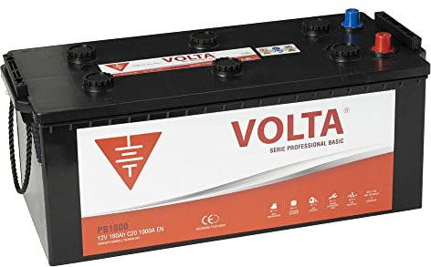 Bateria de Camión Professional Basic 180Ah 1000A - Borne +Izq - Medidas Largo 513 x Ancho 223 x Alto 223 mm con 2 años de Garantía - Fabricación Europea.