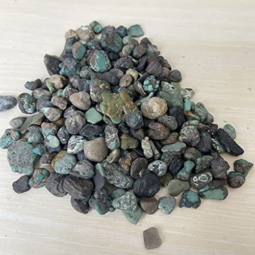 HXSCOO Natürlicher grüner Türkis-Kies-Bergkristall-Quarz-Mineralproben-Behälter-Garten-Blumentopf-Dekorations-Steine (Size : 1000)