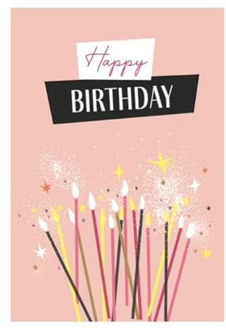 1 Premium Geburtstagskarte happy birthday 18x12cm - Klappkarte mit 1 weissen Umschlag, Karte zum Geburtstag Glückwunschkarte Alles Gute happy-birthday-Karten