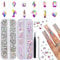 Canvalite 2398Pcs Rhinestones Nail Gems, 12 Styles 3D Glass Crystals Nail Rhinestones Shiny Multi Shape Flatback Face Gems，Tools for Clothes, Face, Craft