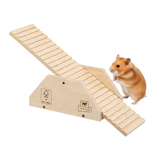 Ferplast Altalena Criceto in Legno, Topolini, Palestra, Giochi Legno Criceti