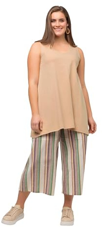 Ulla Popken Damen Longtop Naturfärbung Top, Beige, 42-44 EU