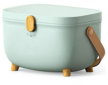 Les-Theresa Medicine Storage Box, Plastic Oval First Aid Box, Double Layers Multi Grid Large Capacity Medical Organizer, Emergency Bins for Home, Dorm, Outdoor(Green)