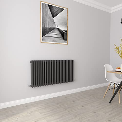 Anthracite radiators Horizontal 3 Column Rads Cast Iron Style Central Heating radiators for Bathroom,Living Room and Kitchen 600x1190mm