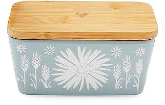 Cooksmart British Designed Ceramic Butter Dish with Lid | Large Butter Dish for All Types of Kitchens | Butter Dishes for All Sizes of Butter - Homestead
