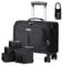 Lekebobor Rolling Laptop Bag Rolling Laptop Briefcase on Wheels, Black & 3 Bag, M, Black With 3 Packing Cubes