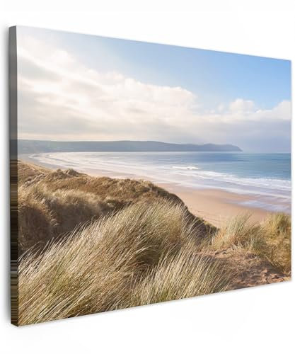 MuchoWow© Quadro su Tela 70x50 cm Stampe da Parete Quadri Camera da Letto Dipinto Arredamento Casa Duna - Spiaggia - Acqua - Campagna