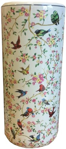 M S L Birds and Flowers Ceramic Umbrella Stand/Walking Stick Stand/Large Vase