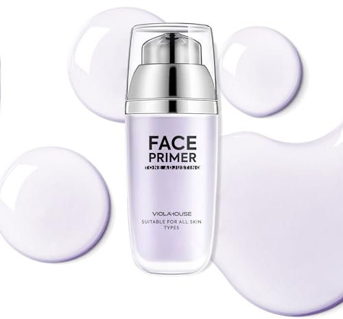 VIOLA HOUSE Primer per il viso, primer di regolazione del tono per il viso prima del trucco - definito, illumina e leviga la pelle e riempie le linee sottili (Viola lavanda)