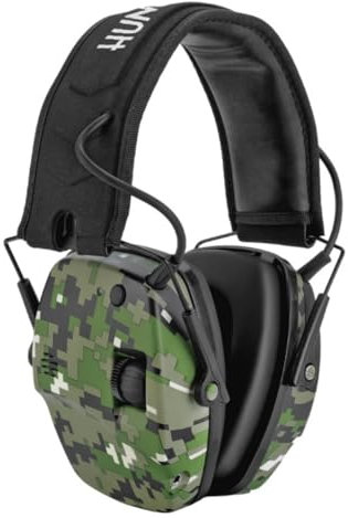 Berger & Schröter Kapselgehörschützer Camouflage Lärmschutz, Ohrenschutz für Schießsport Jagd mit weichen Kissen mit Bluetooth
