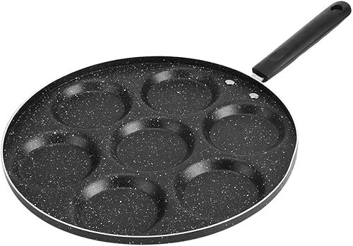 Wusdayer Sartén de 7 agujeros, sartén antiadherente para huevos, calentada uniformemente, molde para hamburguesas, utensilios de cocina para el hogar, utensilios de cocina, herramienta de cocina para