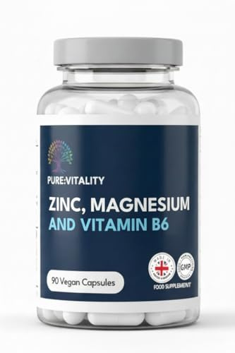 ZINC + Magnesium + Vitamin B6 Supplement for Men & Women - 90 Capsules - High Strength Muscle Sleep Aid & Muscle Recovery - (90 Day Supply) - UK GMP Certified Manufacturer