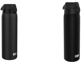 Ion8 1 Liter Edelstahl Trinkflasche, Auslaufsicher, Einhandöffnung & Trinkflasche, 500 ml, Auslaufsicher, Einhandöffnung