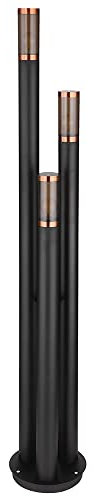 GLOBO Außen Wegeleuchten Edelstahl Außenlampe LED Standleuchte Gartenleuchte schwarz, Kupfer rauchfarben, 3 Flammig 3x 6Watt 3x 806 lm, DxH 28 x 170 cm