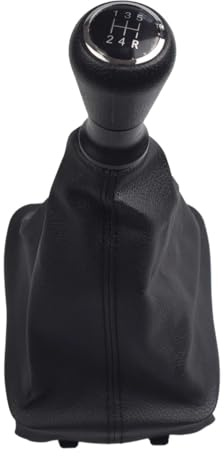 Cakievro Schaltknauf Mit Schaltsack - Manuell 5 Gang für Peu=geot 206 406 - Leder und ABS-Kunststoff - Schwarz