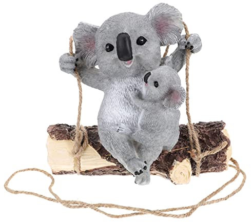 MERRYHAPY 1 Pc Ornement Koala Mini-Figurine Animale Figurines de Koala à Collectionner Figurine Koala Decoration Jardin balançoires Ornement Artisanal en résine décor en Forme de Koala Grey