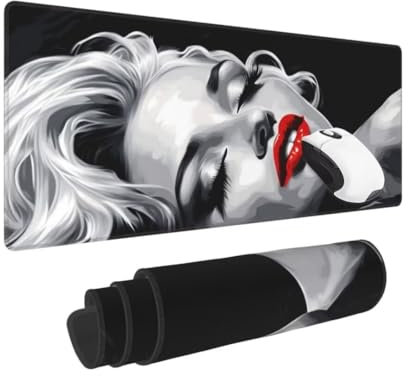 Gaming Mauspad XXL Sexy Großes Mousepad 800 * 400mm rutschfeste Schreibtischunterlage SchöneFrau Mouse Pad mit Vernähte Kanten Verbessert Desk Mat Geschwindigkeit und Präzision für Gaming und Büro