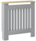 HOMCOM Cubre Radiadores Cubreradiador de MDF Cubierta para Radiador para Salón Dormitorio Pasillo 78x19x83 cm Gris y Roble