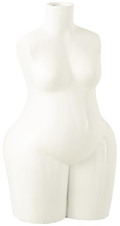 J-Line Vase Frau Körper - Polyresin - Glänzend Weiß - Large