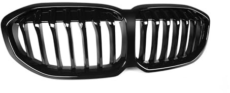 DZSQEGBX Griglie Paraurti Anteriori Kindey Nero Lucido per BMW Serie 1 F40 2019 2020 2021 Hatchback Griglia Anteriore Dell'auto(1-Slat Gloss Black)