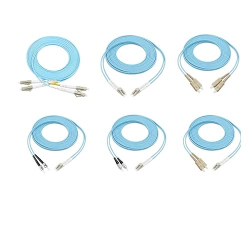 ZHANGGH 10 Stück OM3 Jumper 10 Gigabit Multimode LC SC FC ST Glasfaser Innen 1-30m 20m5m Duale Glasfaser Kabel (40m 1 Stück, SC-FC)