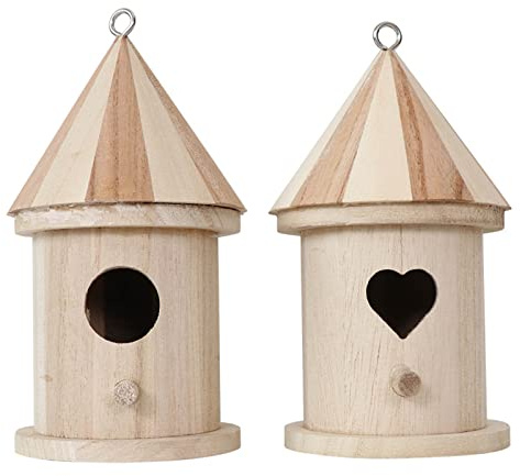 2 Stück Sitzstange für Vogelhaus Außen Garten Vogelhaus Innen Holz Vogelhaus Malerei für Draußen zum Bemalen Vögel sehen