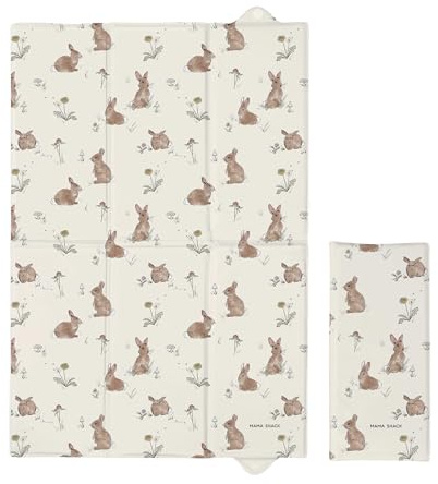Travel Changing Mat by Mama Shack - Foldable Baby Changing Mat - Lightweight & Waterproof - Ideal for On-The-Go Nappy Changes (Bunnies)