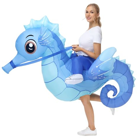 Spinosaurus Aufblasbares Seepferdchen-Kostüm für Erwachsene | Halloween-Kostüm, Lustiges Meerestier-Kostüm, Für Männer und Frauen