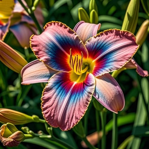 Taglilien-Rhizome zum Anpflanzen/winterhart mehrjährig/Schnellwachsend/Lange Blütezeit – Hochwertig, gemischt/selten, sorgfältig ausgewählt-4Rhizome-A