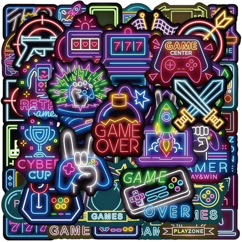 Zosutetoxo 100 Sticker Set in Neonfarben wasserfeste Aufkleber für Laptop Trinkflasche Skateboard EIN besonderes Geschenk für Gamer und Dekoration
