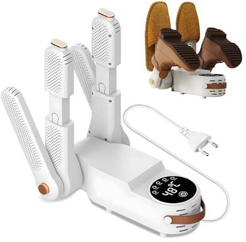 SUNOYA Schuhtrockner Elektrisch, Faltbarer Stiefeltrockner, Schuhwärmer Fußwärmer Schuhheizung Handschuhtrockner Stiefelwärmer Skischuhtrockner Mit 4 Halterungen, Für Schuhe, Handschuhe