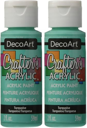 DecoArt 59 ml Crafters Acrylic, Turquoise (Pack of 2)
