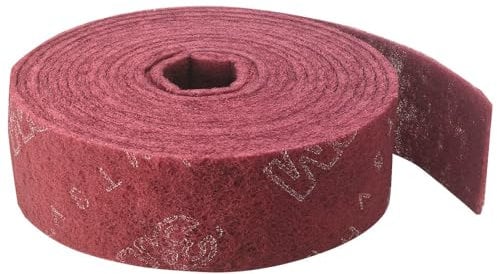 Rouleau abrasif non tissé 3M Scotch-Brite CF-RL, 100 x 10000 mm, Grain A Très fin, Rouge