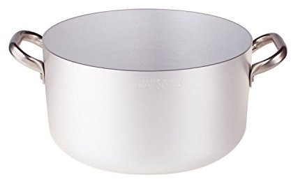 Pentole Agnelli ALMA10436 Grande Casserole en Aluminium avec 2 Poignées en Acier, Aluminium, 36 cm